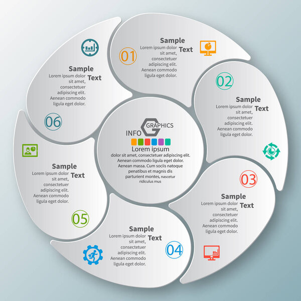 векторная абстракция 3d бумажные инфографические элементы.Круговая инфографика