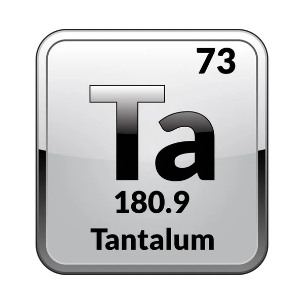 Tantalum Simbol Chemical Unsur Tabel Periodik Pada Latar Belakang Putih - Stok Vektor