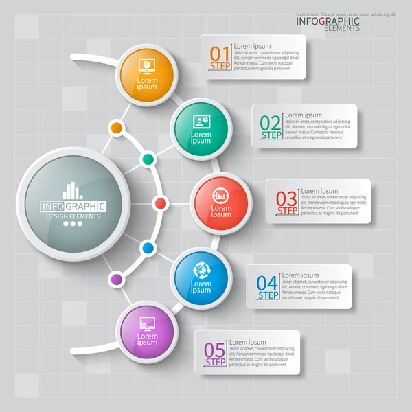 Wektorowe Abstrakcyjne Elementy Infografiki Papieru Infografika Biznesowa — Wektor stockowy