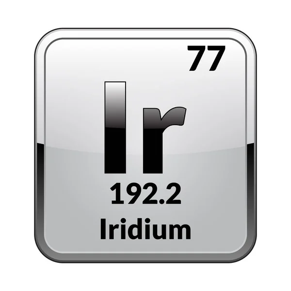 Iridiumsymbol Chemisches Element Des Periodensystems Auf Einem Glänzend Weißen Hintergrund — Stockvektor