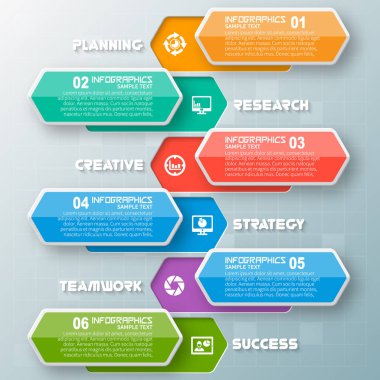 vektör soyut 3d kağıt bilgi elemanları. İş bilgileri