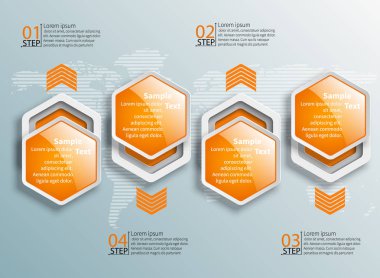 vektör soyut 3d kağıt bilgi elemanları. Hexagon bilgi grafikleri. Bal peteği tasarımı