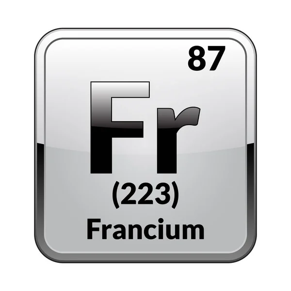 Francium Simbol Elemento Químico Tabla Periódica Sobre Fondo Blanco Brillante — Archivo Imágenes Vectoriales