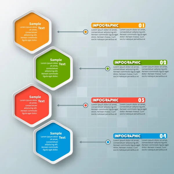 Vector Abstracto Papel Infografía Elements Hexagon Business Infografías — Vector de stock