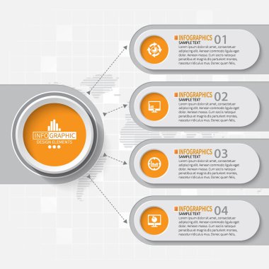 vektör soyut 3d kağıt bilgi elemanları. İş bilgileri