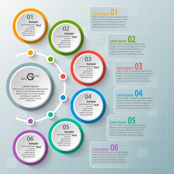 Vector Abstracto Papel Elementos Infográficos Pasos Infografías Circulares — Vector de stock