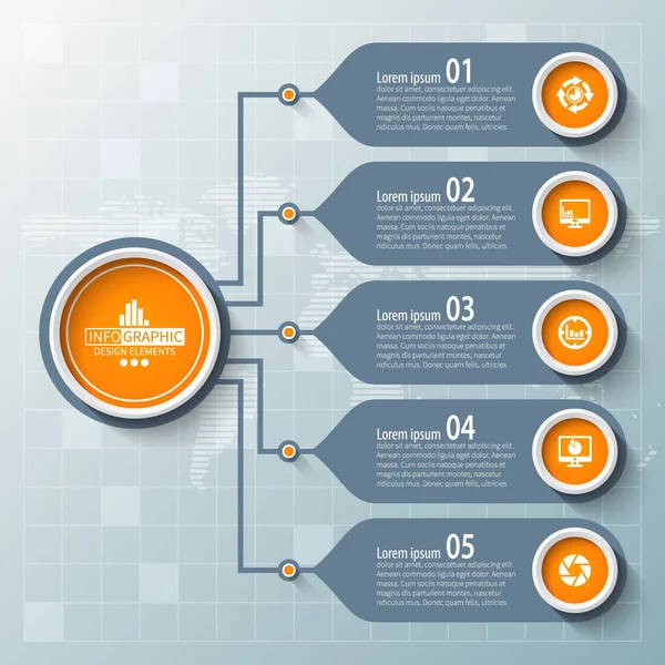 추상적인 Infographic Orange Business 그래픽 — 스톡 벡터