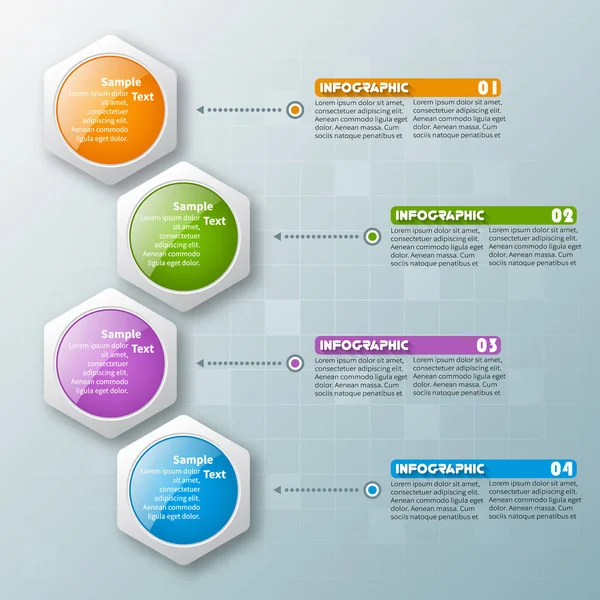 soyut 3d vektör kağıt Infographic öğeleri. Altıgen infographics.