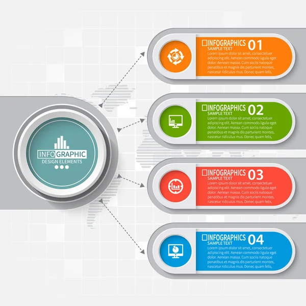 Vektor Absztrakt Papír Infografikai Elemek Üzleti Infografika — Stock Vector