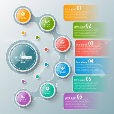 vektör soyut 3d kağıt bilgi elemanları. İş bilgileri