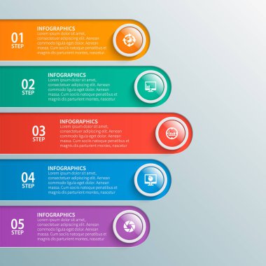 vektör soyut 3d kağıt bilgi elemanları. İş bilgileri