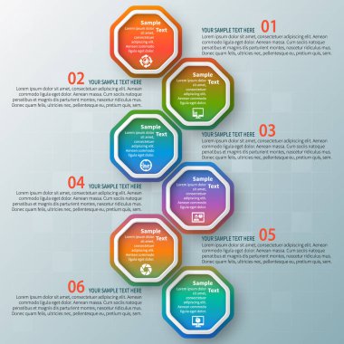 vektör soyut 3d kağıt bilgi elemanları. İş bilgileri