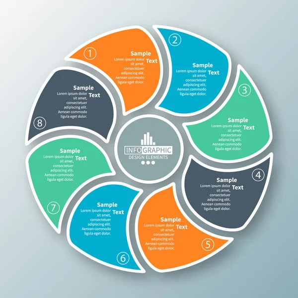 Vector Abstract Papier Infographic Elementen Circulaire Infographics — Stockvector