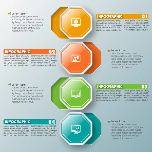 Vetor Abstrato Papel Infográfico Elements Business Infográficos —  Vetores de Stock