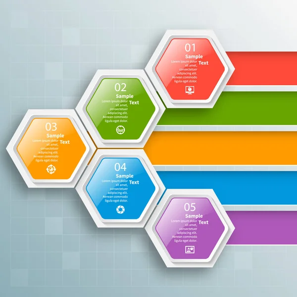Vetor Abstrato Papel Infográfico Elements Hexagon Infographics Honeycomb Design — Vetor de Stock