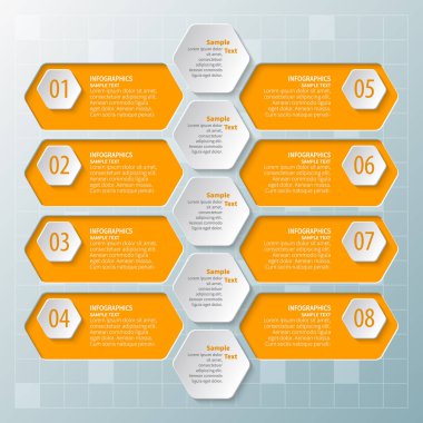 Soyut 3d kağıt Infographics. İş şablonu. Vektör çizim