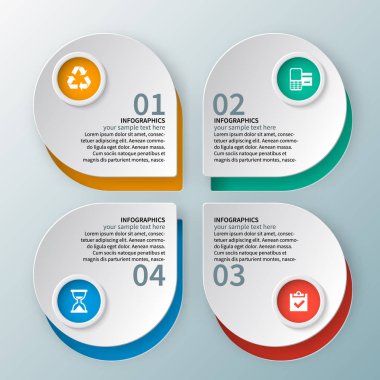 Soyut 3d kağıt Infographics. İş şablonu. Vektör çizim