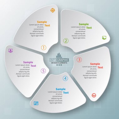 Soyut 3d kağıt Infographics. İş şablonu. Vektör çizim