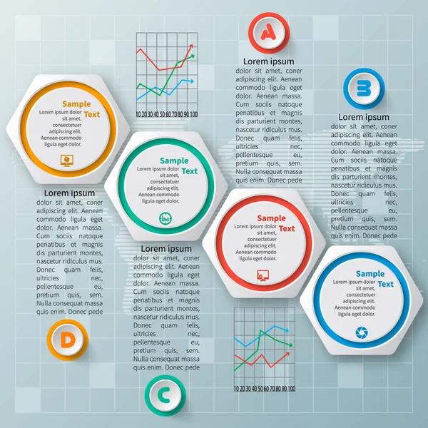 Abstract 3d papier Infographics. Business sjabloon. Vectorillustratie — Stockvector