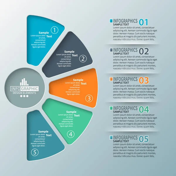 Abstrakte 3D-Papier-Infografiken. Geschäftsvorlage .Vektor Illustration — Stockvektor