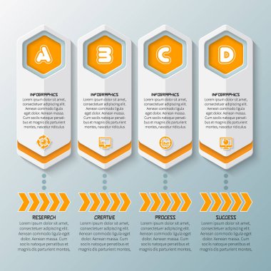 Soyut 3d kağıt Infographics. İş şablonu. Vektör çizim
