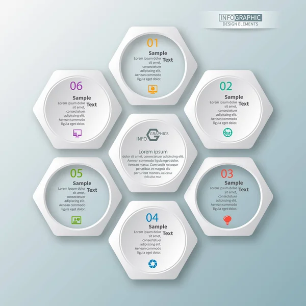 3d 종이 Infographics 추상화. 비즈니스 템플릿입니다. 벡터 일러스트 레이 션 — 스톡 벡터