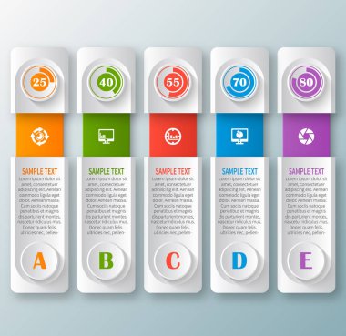 vektör soyut 3d kağıt bilgi elemanları. İş bilgileri