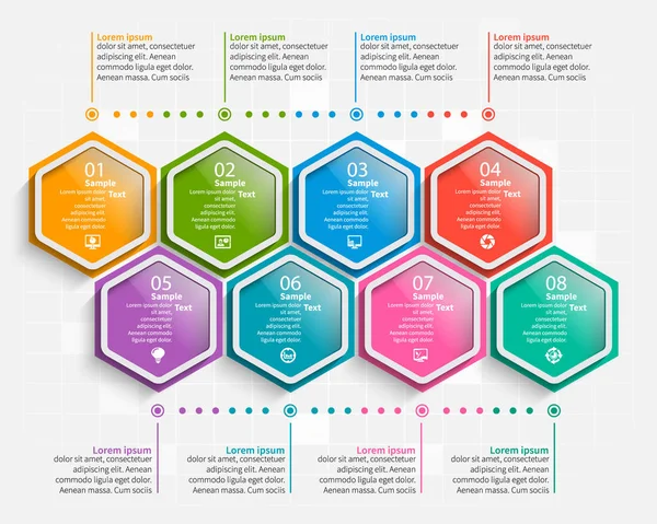 Infographic Elements Hexagon Infographics Honeycomb 디자인 — 스톡 벡터