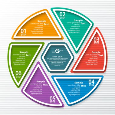 vektör soyut 3d kağıt bilgi elemanları. Dairesel bilgi grafikleri