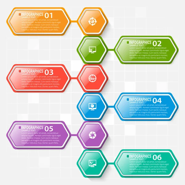 Vektor Absztrakt Papír Infografikai Elemek Hexagon Infografika Méhsejt Design — Stock Vector