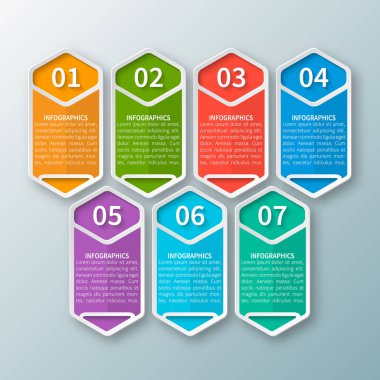 vektör soyut 3d kağıt bilgi elemanları. Hexagon bilgi grafikleri. Bal peteği tasarımı