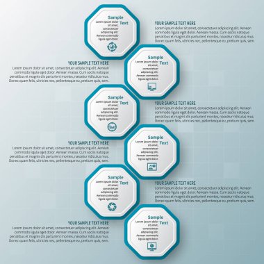 vektör soyut 3d kağıt bilgi elemanları. İş bilgileri