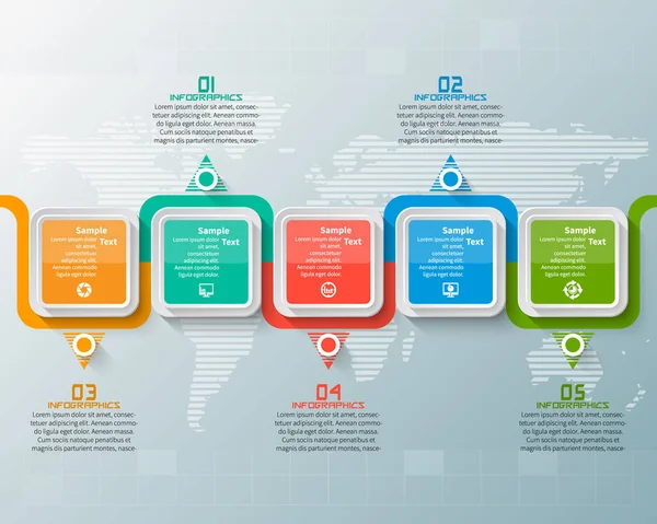 Elementi Infografici Vettoriali Astratti Carta — Vettoriale Stock