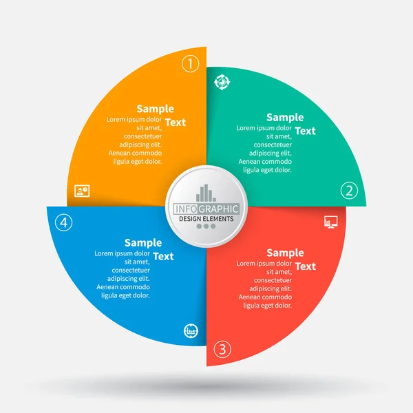 Vettoriale Astratto Carta Infografica Elementi Infografica Circolare — Vettoriale Stock