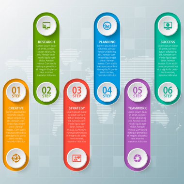 vektör soyut 3d kağıt bilgi elemanları. İş bilgileri