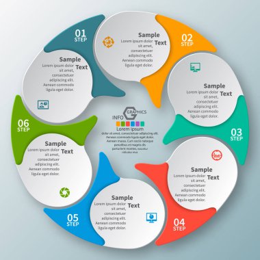 Soyut 3d kağıt Infographics. İş şablonu. Vektör çizim