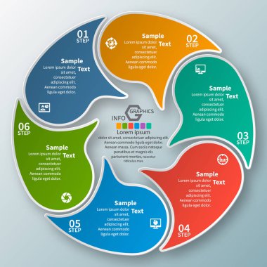 Soyut 3d kağıt Infographics. İş şablonu. Vektör çizim