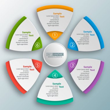 Soyut 3d kağıt Infographics. İş şablonu. Vektör çizim