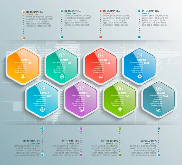 3d 종이 Infographics 추상화. 비즈니스 템플릿입니다. 벡터 일러스트 레이 션 — 스톡 벡터