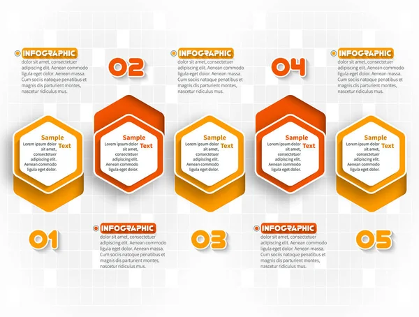 Infografica astratta su carta 3D. Modello di business .Illustrazione vettoriale — Vettoriale Stock