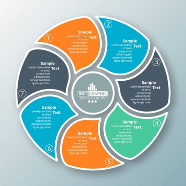 Soyut 3d kağıt Infographics. İş şablonu. Vektör çizim