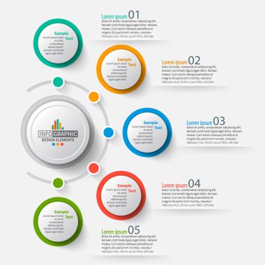 Soyut 3d kağıt Infographics. İş şablonu. Vektör çizim