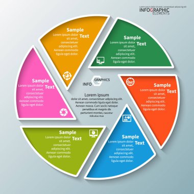 Soyut 3d kağıt Infographics. İş şablonu. Vektör çizim