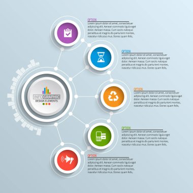 Soyut 3d kağıt Infographics. İş şablonu. Vektör çizim