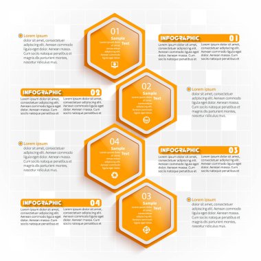 Soyut 3d kağıt Infographics. İş şablonu. Vektör çizim