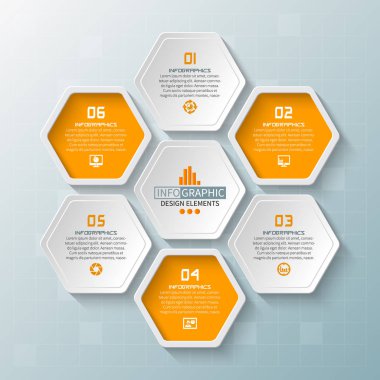 Soyut 3d kağıt Infographics. İş şablonu. Vektör çizim