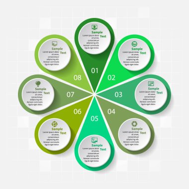 Soyut 3d kağıt Infographics. İş şablonu. Vektör çizim