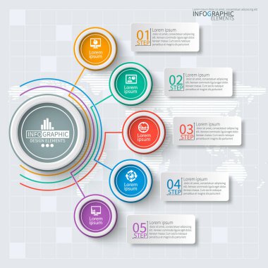 Soyut 3d kağıt Infographics. İş şablonu. Vektör çizim