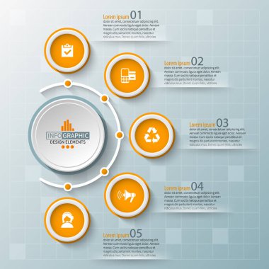 Soyut 3d kağıt Infographics. İş şablonu. Vektör çizim