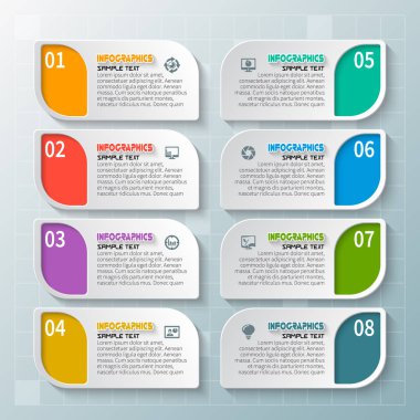 Soyut 3d kağıt Infographics. İş şablonu. Vektör çizim